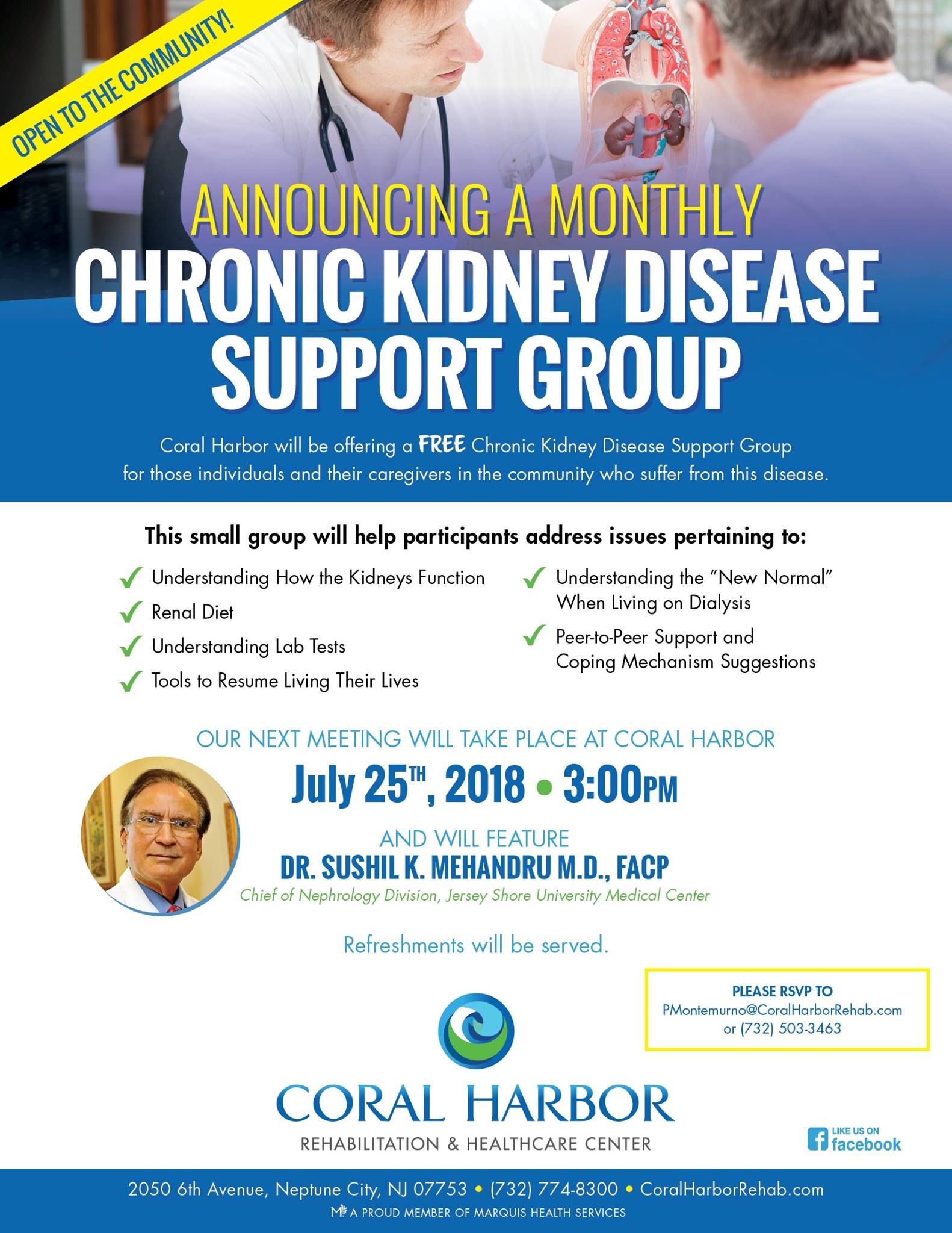 Chronic Kidney Disease Support Group 7/25 Coral Harbor