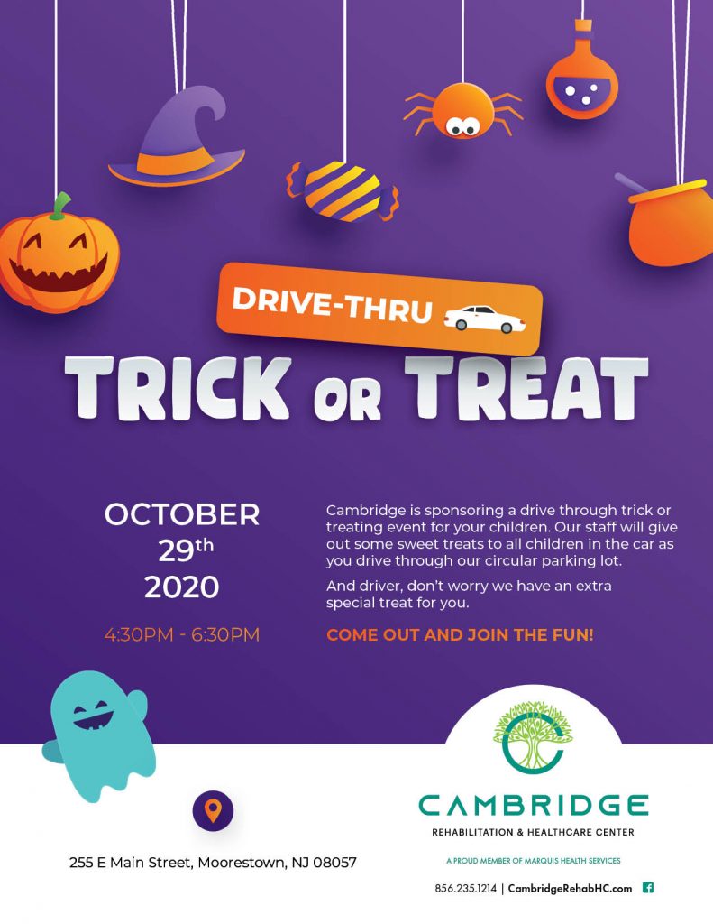 DriveThru Trick or Treat 10/29 Cambridge Rehabilitation