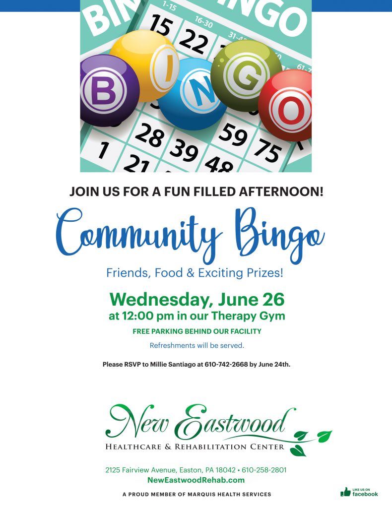 Community Bingo - 6/26
